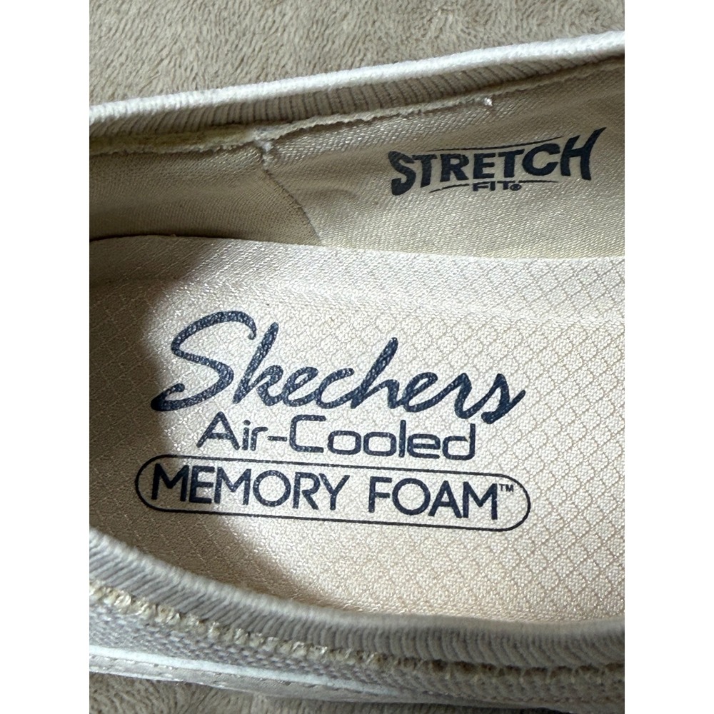 Skechers Air-Cooled Memory Foam Stretch Fit Slip On Sneakers 100632 Off White 8 - Picture 6 of 6